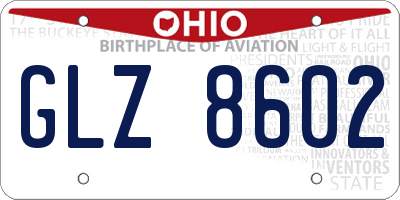 OH license plate GLZ8602