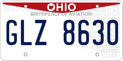OH license plate GLZ8630