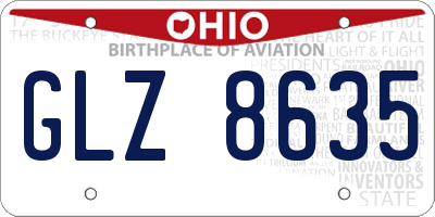 OH license plate GLZ8635