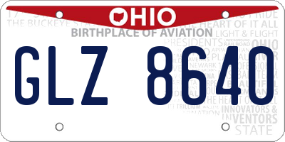 OH license plate GLZ8640
