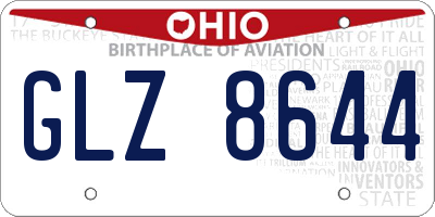 OH license plate GLZ8644