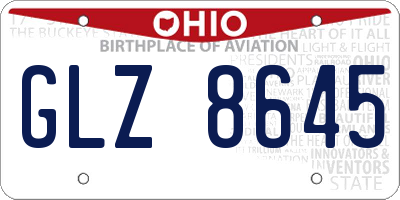 OH license plate GLZ8645