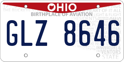 OH license plate GLZ8646