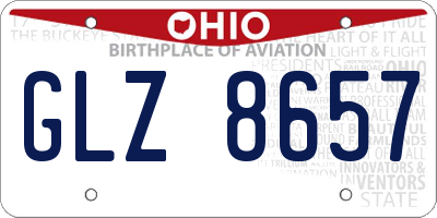 OH license plate GLZ8657
