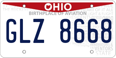 OH license plate GLZ8668