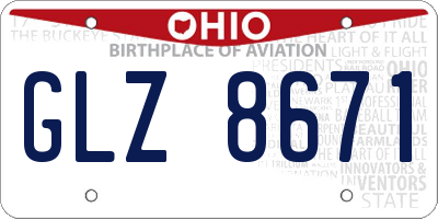 OH license plate GLZ8671