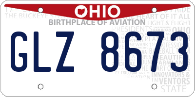 OH license plate GLZ8673