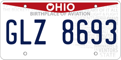 OH license plate GLZ8693