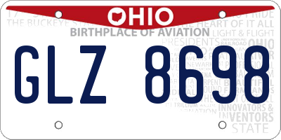 OH license plate GLZ8698