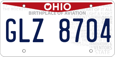 OH license plate GLZ8704