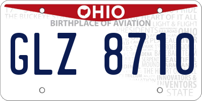 OH license plate GLZ8710