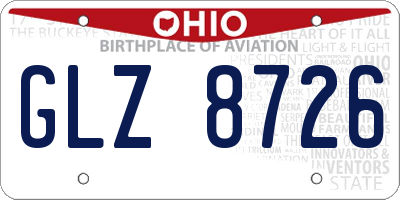 OH license plate GLZ8726