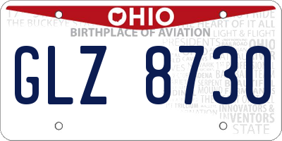 OH license plate GLZ8730