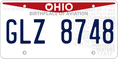 OH license plate GLZ8748