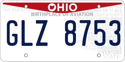 OH license plate GLZ8753