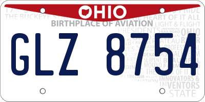 OH license plate GLZ8754
