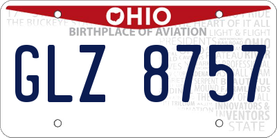 OH license plate GLZ8757