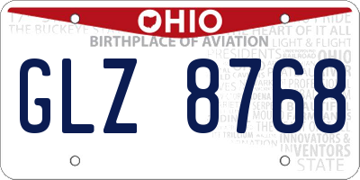 OH license plate GLZ8768