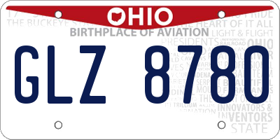 OH license plate GLZ8780