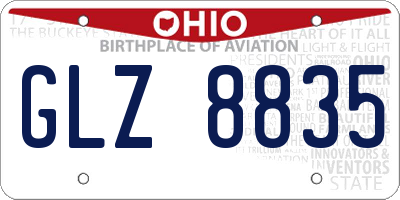 OH license plate GLZ8835