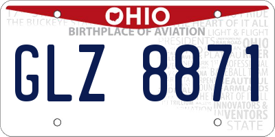 OH license plate GLZ8871