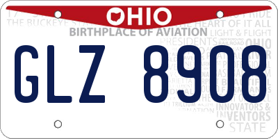 OH license plate GLZ8908