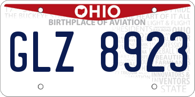 OH license plate GLZ8923