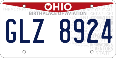 OH license plate GLZ8924