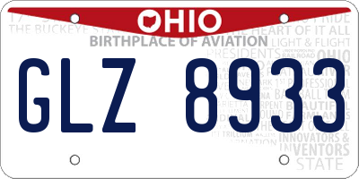 OH license plate GLZ8933