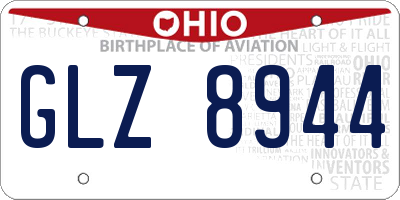 OH license plate GLZ8944