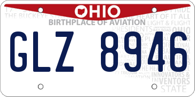 OH license plate GLZ8946