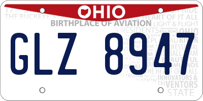 OH license plate GLZ8947