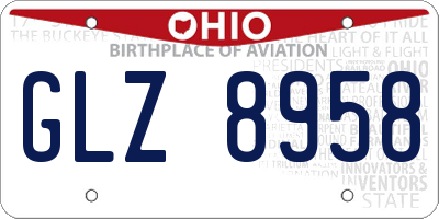 OH license plate GLZ8958