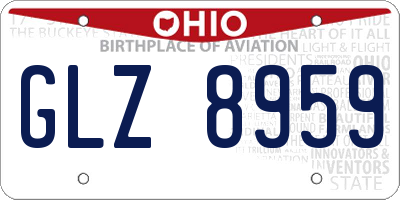 OH license plate GLZ8959