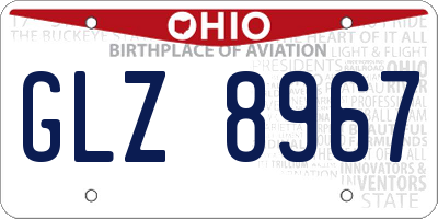 OH license plate GLZ8967