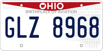 OH license plate GLZ8968