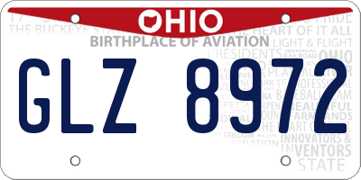 OH license plate GLZ8972