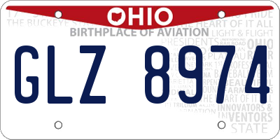 OH license plate GLZ8974