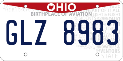 OH license plate GLZ8983