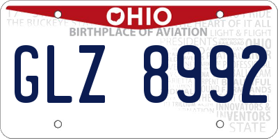 OH license plate GLZ8992