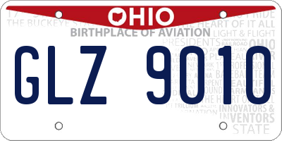 OH license plate GLZ9010