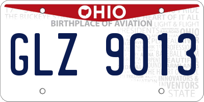 OH license plate GLZ9013