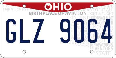 OH license plate GLZ9064