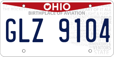OH license plate GLZ9104