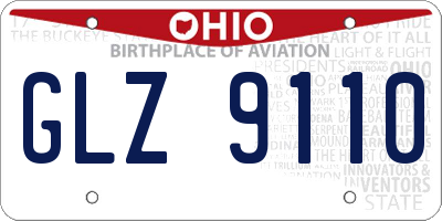 OH license plate GLZ9110