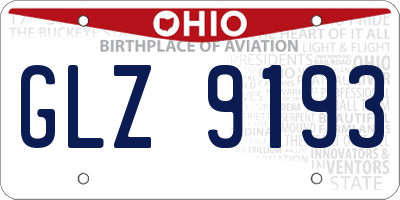 OH license plate GLZ9193