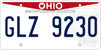 OH license plate GLZ9230