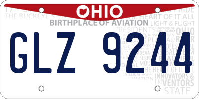OH license plate GLZ9244
