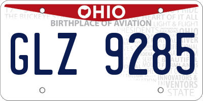 OH license plate GLZ9285