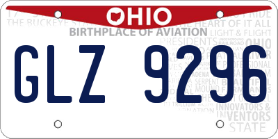 OH license plate GLZ9296